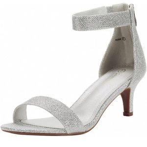 Silver/Glitter Kitten Heel Heels